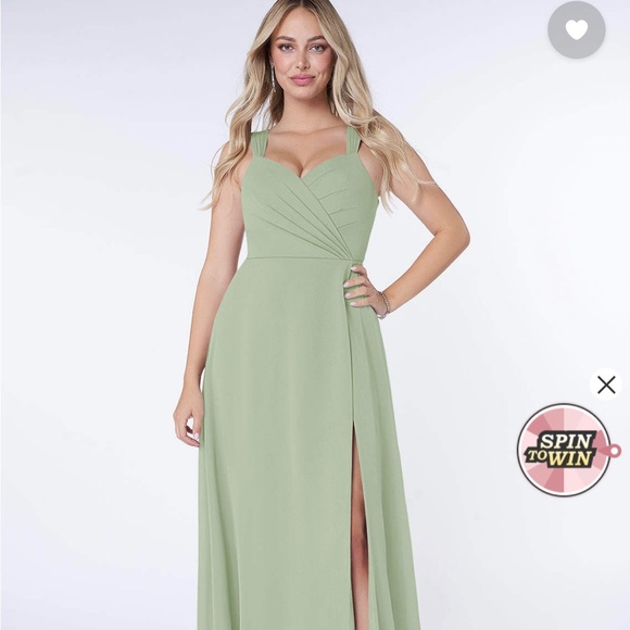 Azazie Nahrin Bridesmaid Dress in Agave - Size A4 - Picture 1 of 11